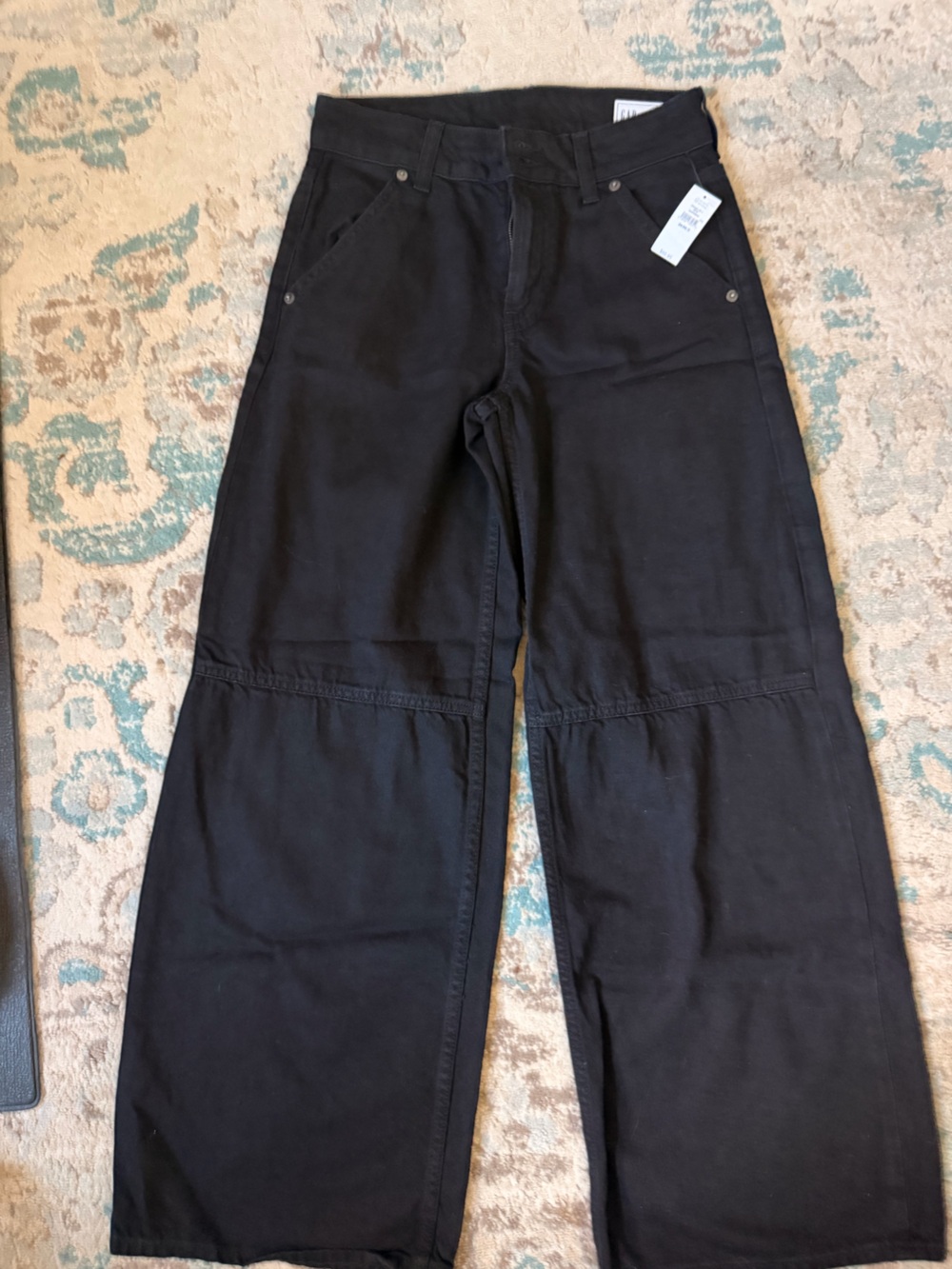 NWT GAP Baggy Mid Rise Ultrasoft Jeans Black 24 00R